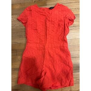 Banana Republic Red Romper Eyelet Lace sz 6